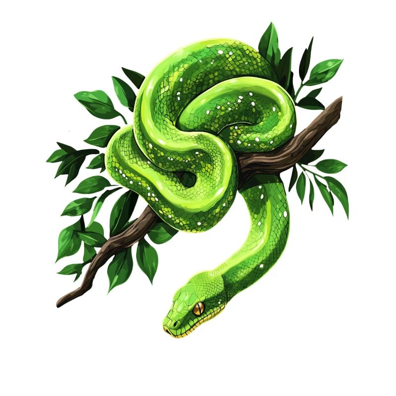 Arbre vert Python Serpents Amoureux Terrarium