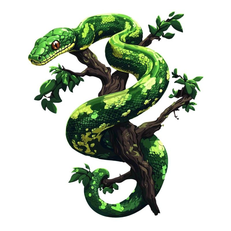 Arbre vert Python Serpents Amoureux Terrarium