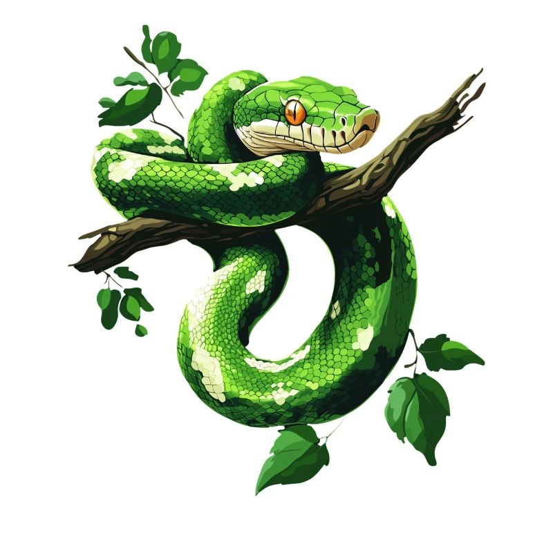 Arbre vert Python Serpents Amoureux Terrarium