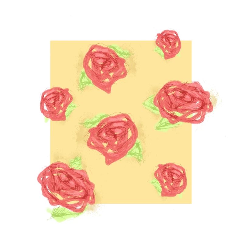 Pastellrosen auf Creme