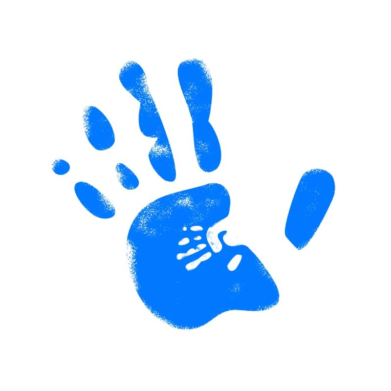 Blue hand