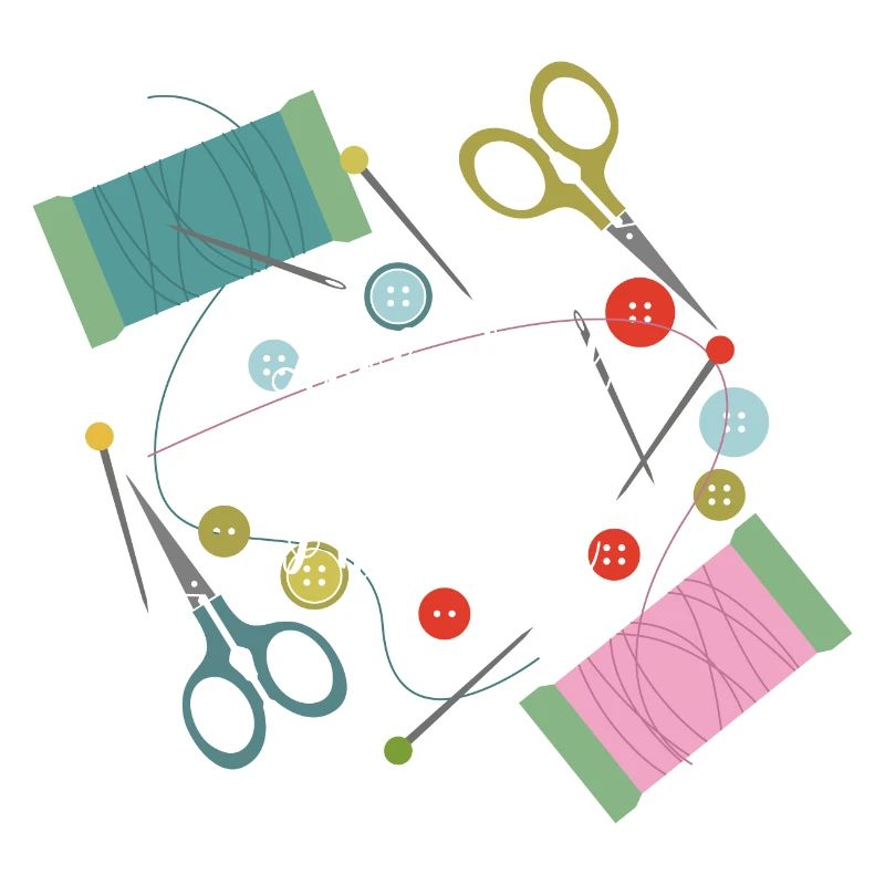 Sewing needle thread yarn buttons tailor gift
