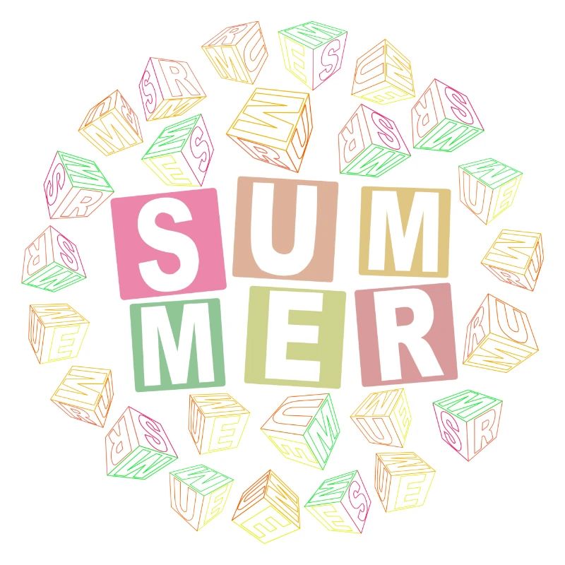 SUMMER Würfelblock-bunt