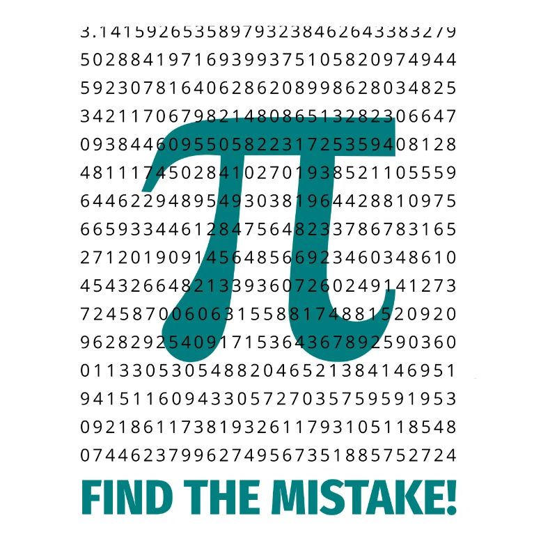Pi number infinite Find error icon math nerd