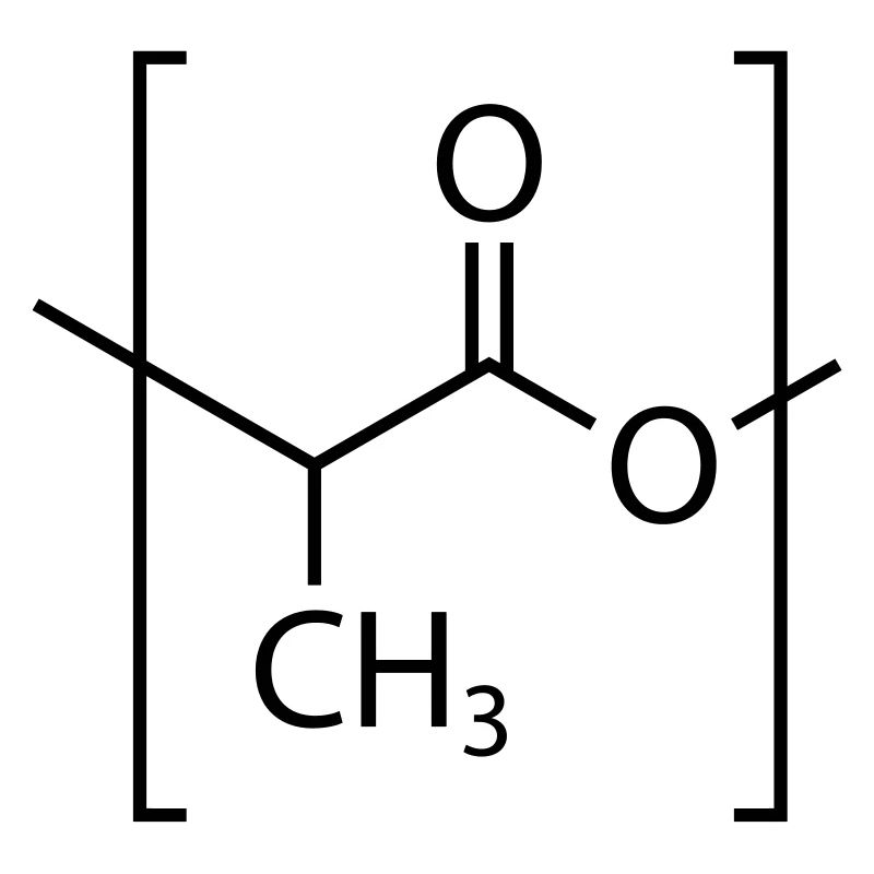 Polymilchsäure (PLA) -Molekül.