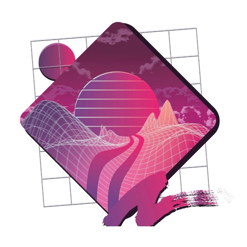 retrowave Landschaft