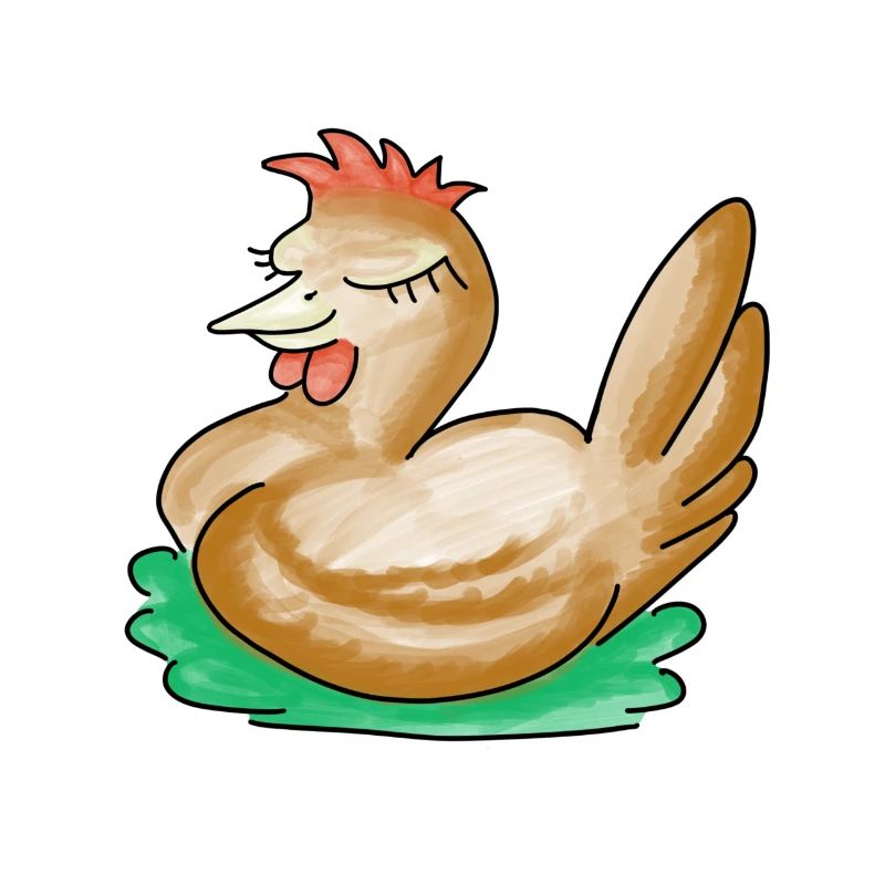 schlafendes Huhn