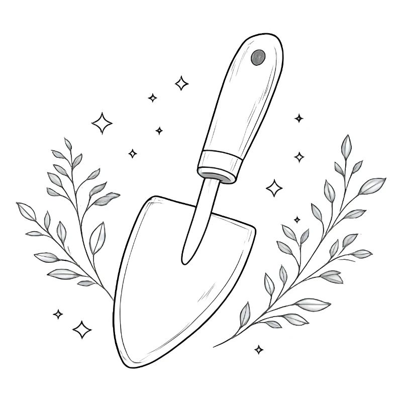 Garten Schaufel Linienstudie