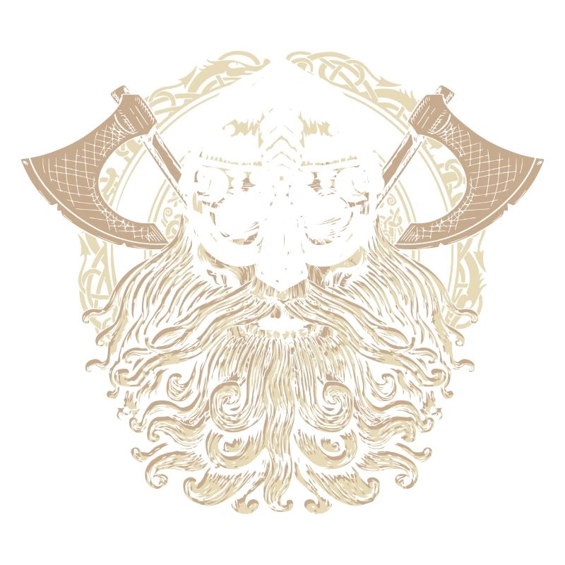 Viking head skull beard Valhalla Odin gift