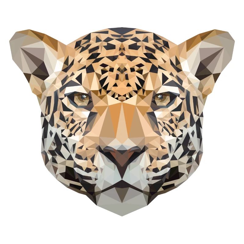 Leopard head polygon leopard head geometric