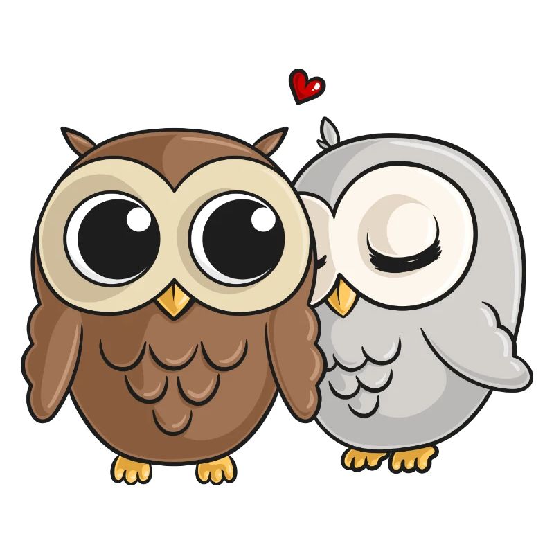 Verliebte Comic Eulen