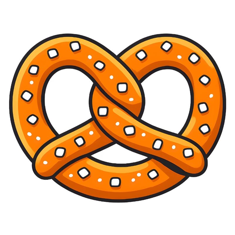 Orangene Brezel Illustration