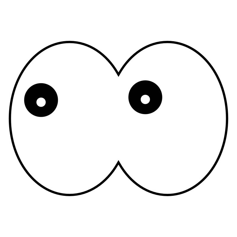 Funny Eye- Comic Cuddly Eyes Looking Left