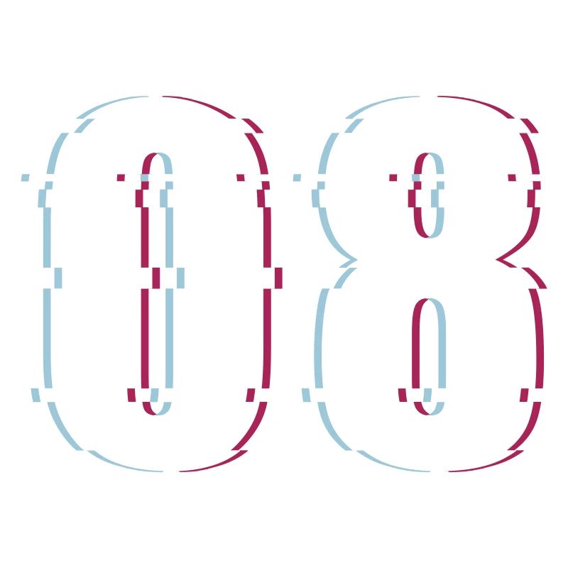 Eight 8 Number 08 Effect Distorted Number