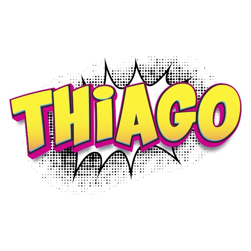 Thiago benutzerdefinierter Name Comic-Buch-Stil Pop-Art,