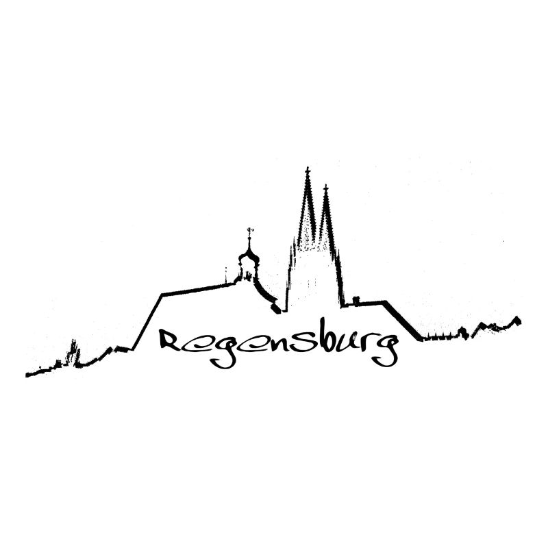 Regensburg Skyline schwarz