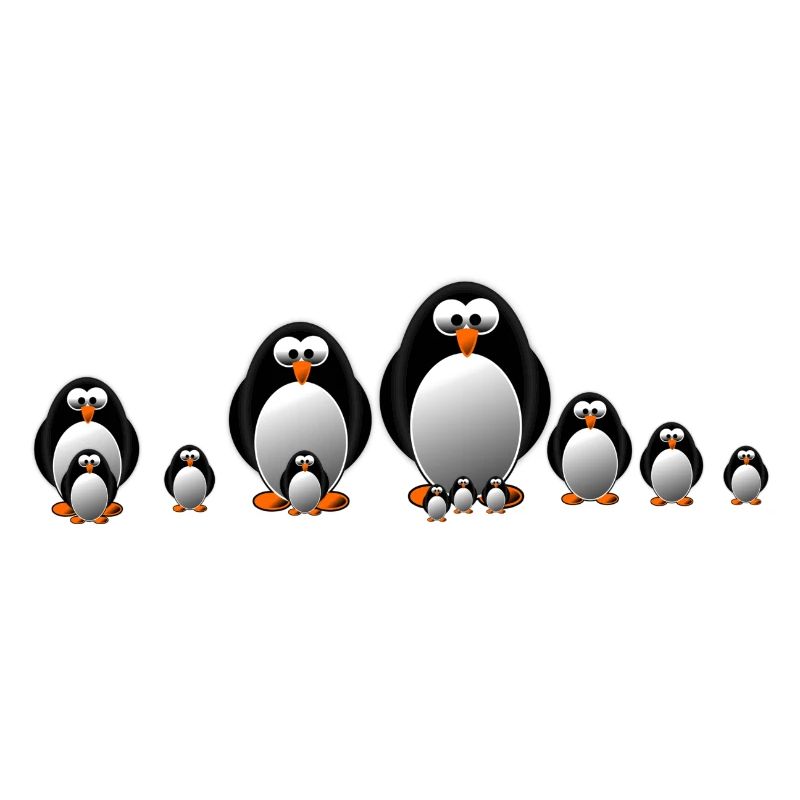 Eine Pinguinfamilie