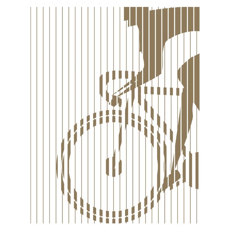 Fahrrad-Silhouette im Bauhaus-Stil