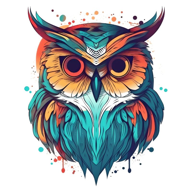 Farbenfrohe Eule boho indie