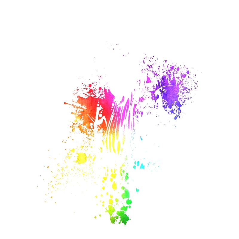 Dragon blobs arc-en-ciel blanc