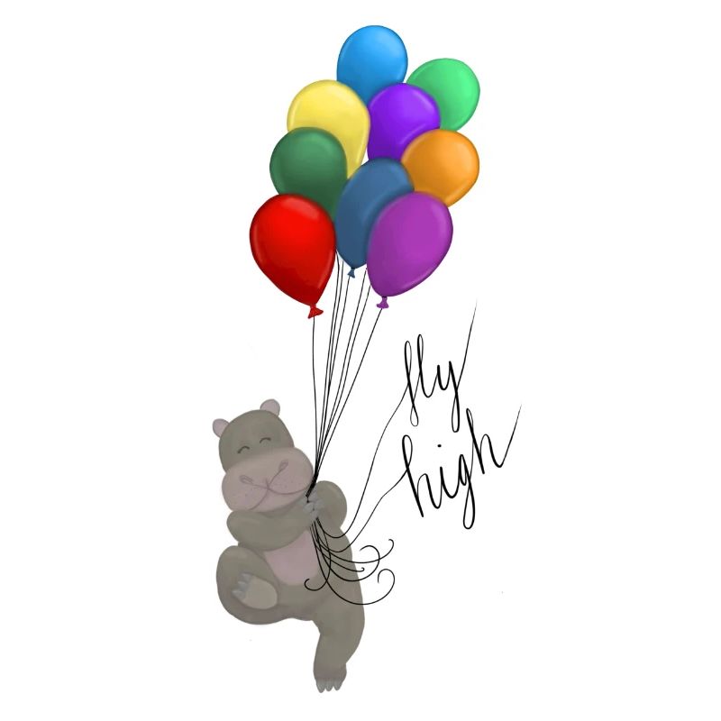 „Fly high“ Nilpferd