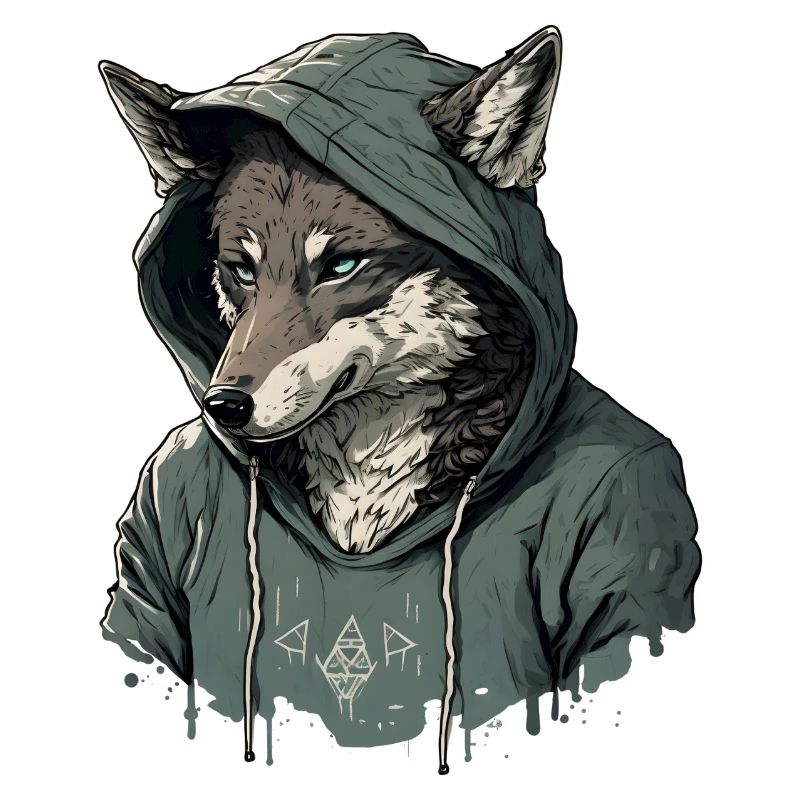 Wolf mit Hoodie