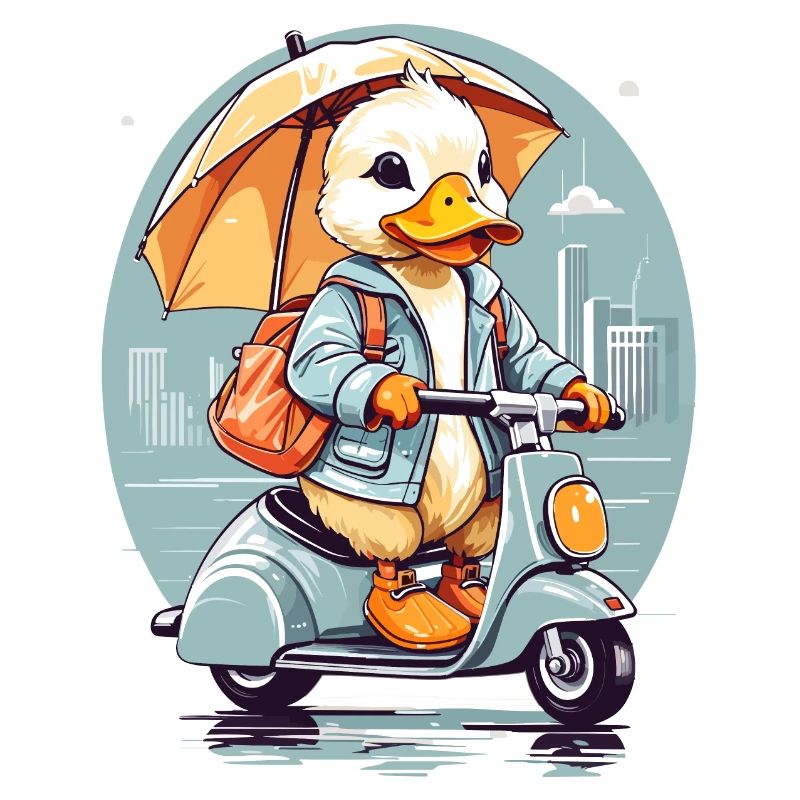 Ente mit Roller