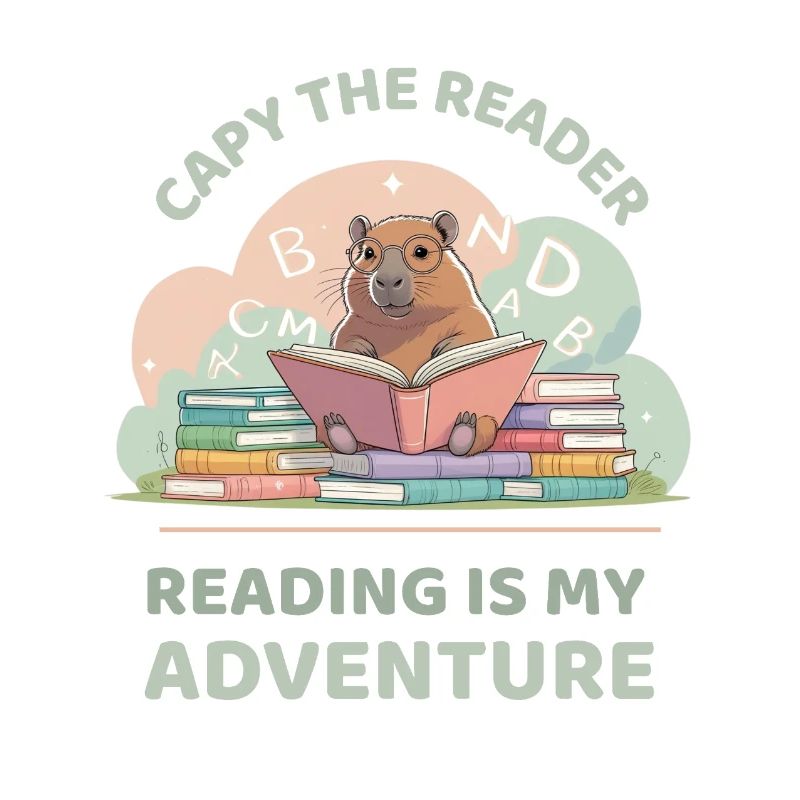 Capybara while reading - Reading adventure