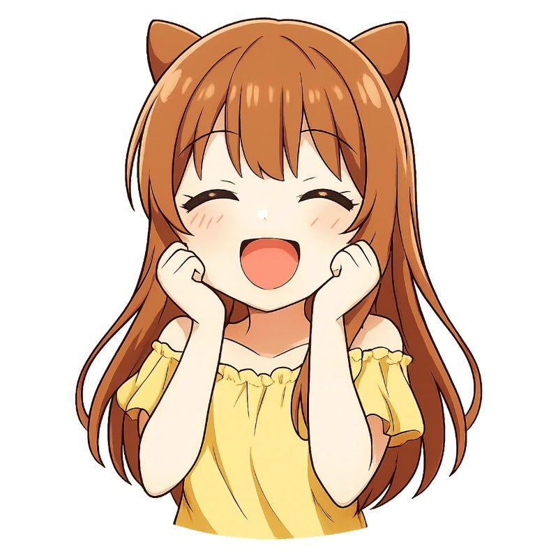 Kawaii Kätzchen sonnengelb