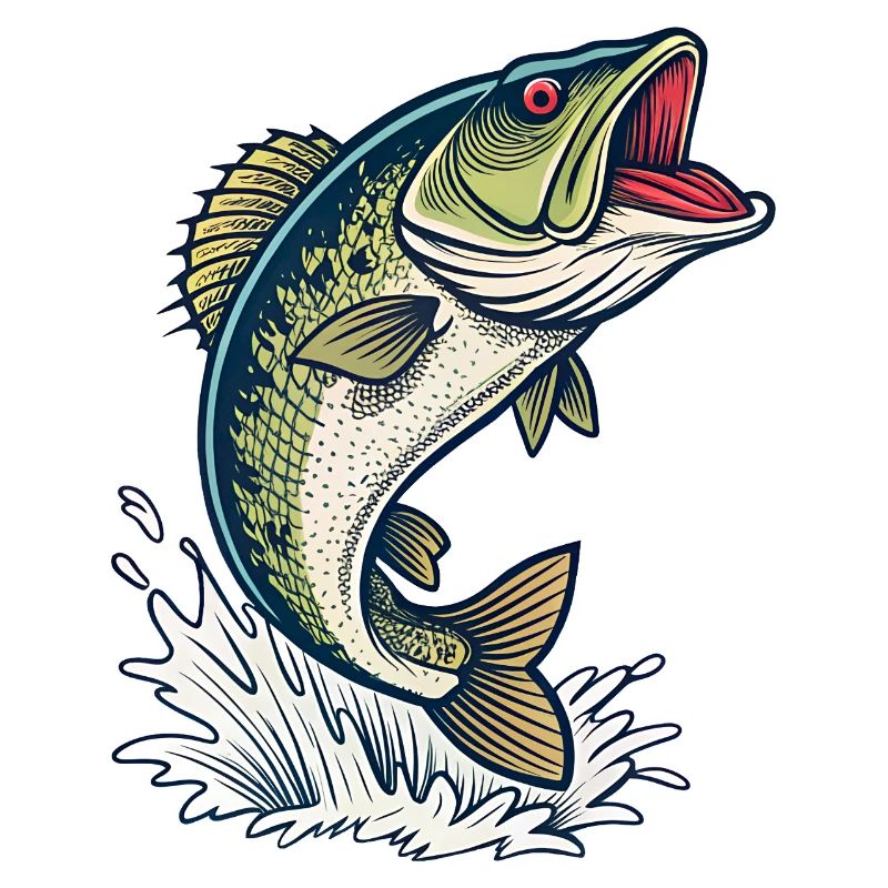 Bass Splash Angeln Illustration