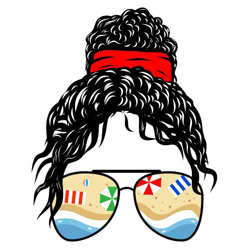 Beach Reflections Girl Sommer-Retro-Sonnenbrillen-Kunst