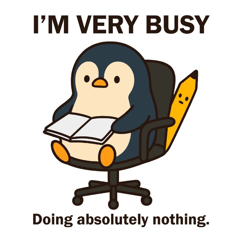 Sehr beschäftigter Pinguin