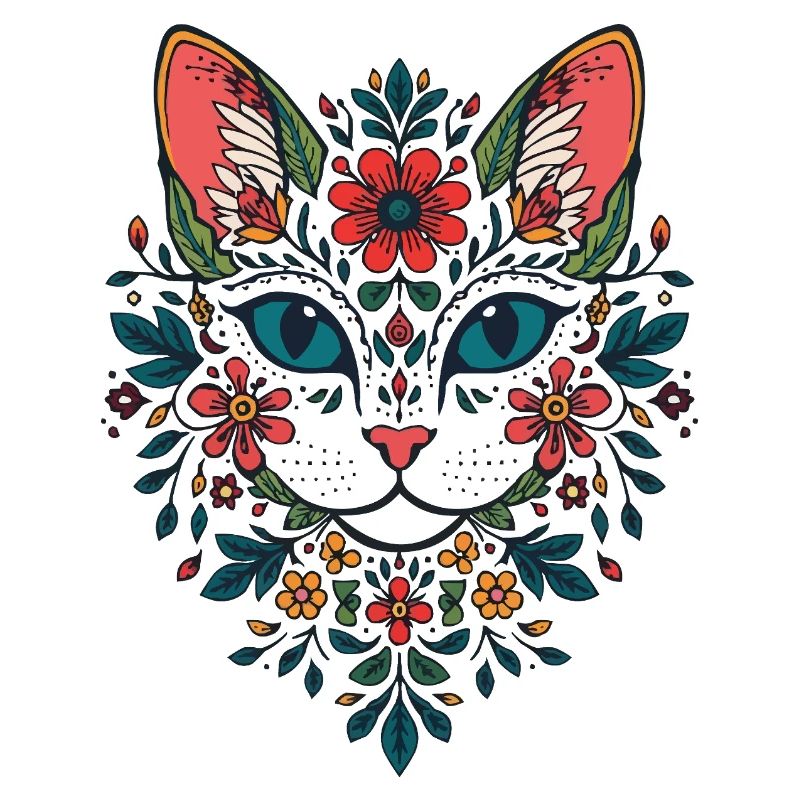 Portrait du chat fleur