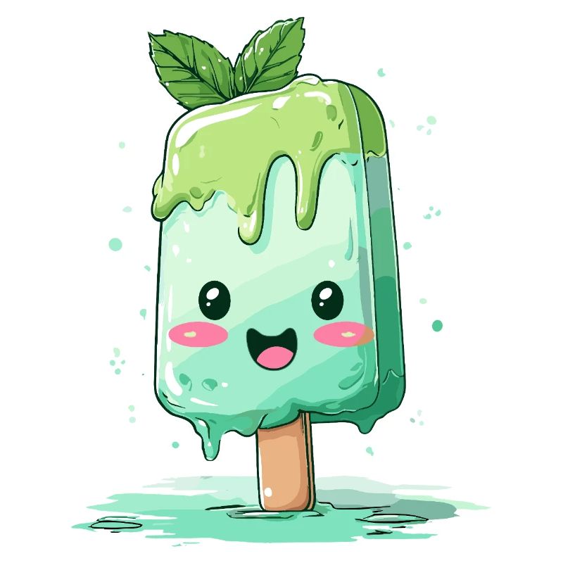 Mintgrüner Kawaii Pops