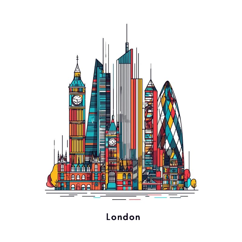 Londons bunte Skyline
