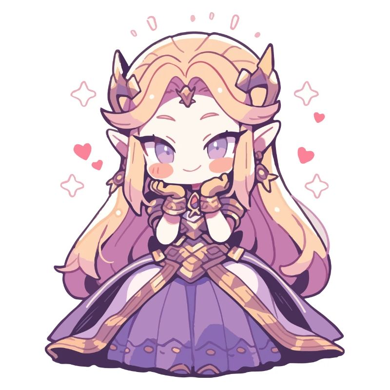 Princesse Chibi mignonne - Conception de conte de fées mignon