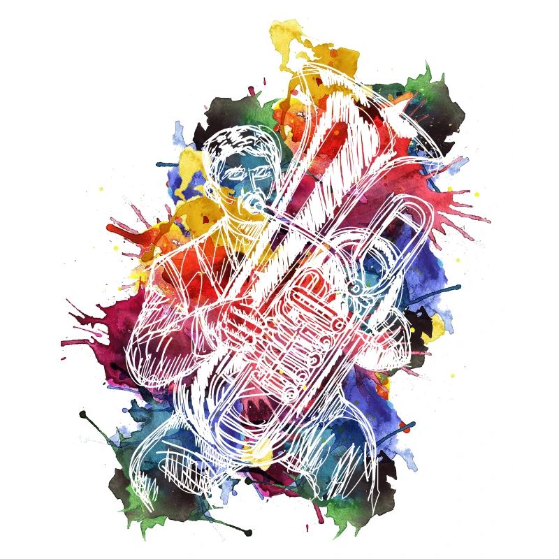 Tuba Spieler Lehrer
