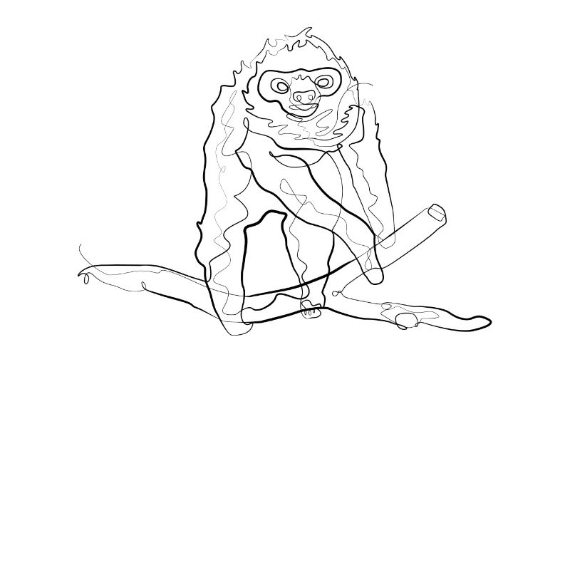 Sloth sleeping cap - one line drawing