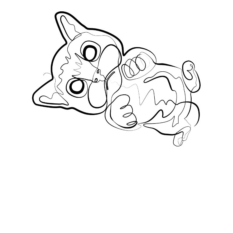 Bébé Chat - one line drawing