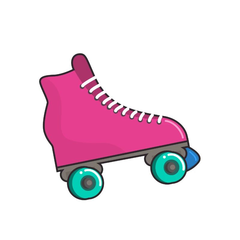 Roller skates in pink roller skating