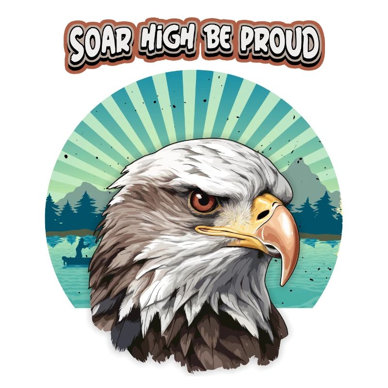 Saying with Eagle Motif, Eagle Illustration