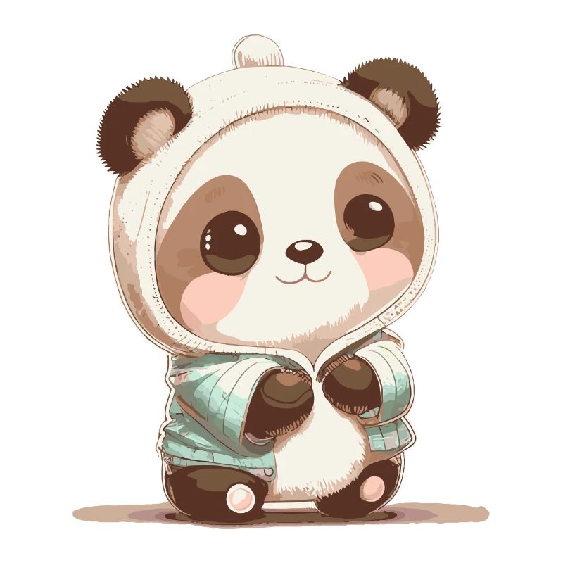 Panda Bear Panda Bear Mignon Mignon Bébé Cartoon Comic