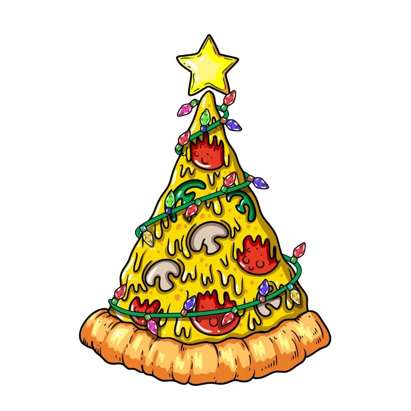 Pizza slice as a Christmas tree Christmas tree pizza