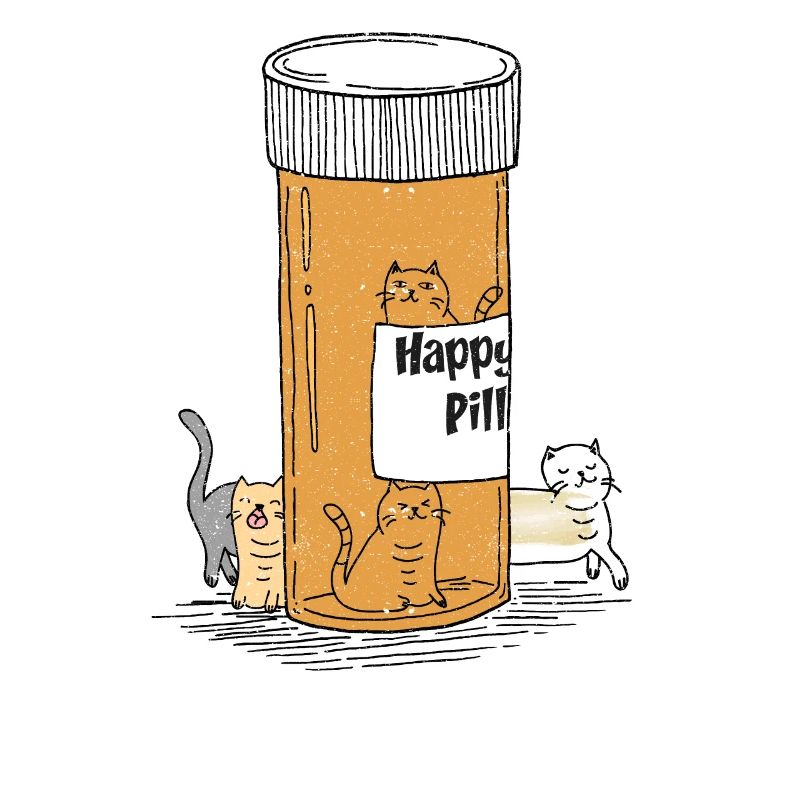 Glückliche Pille-Katzen