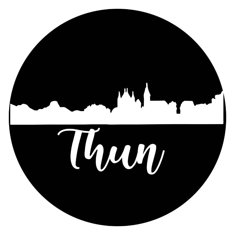 thun,skyline,graffiti, coupe à ciseaux,noir