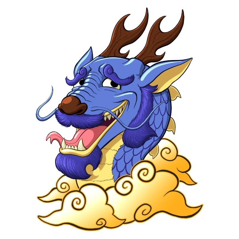 Lustiger blauer Drache