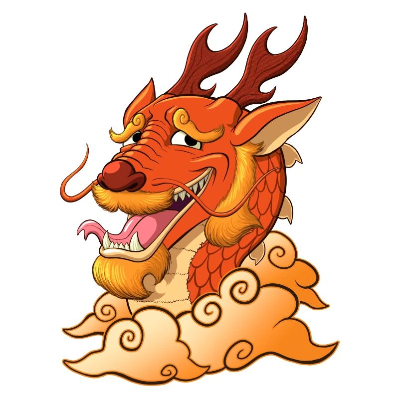 Lustiger roter Drache