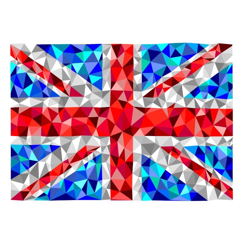 Union Jack im low poly Diamant Stil