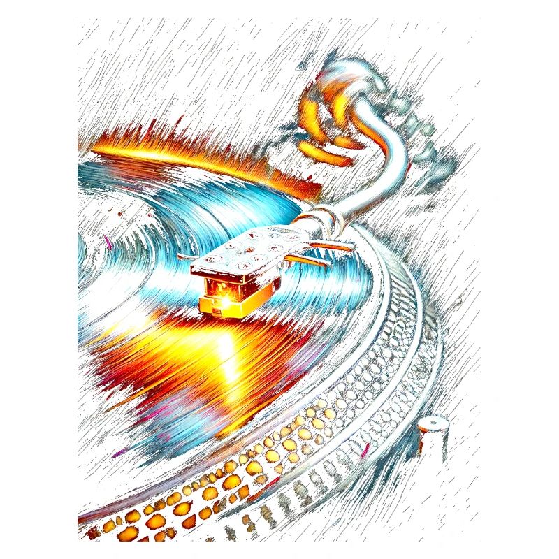 Abstract Turntable and Vinyl Vortex Design