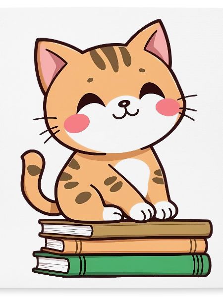 Katze mit Büchern